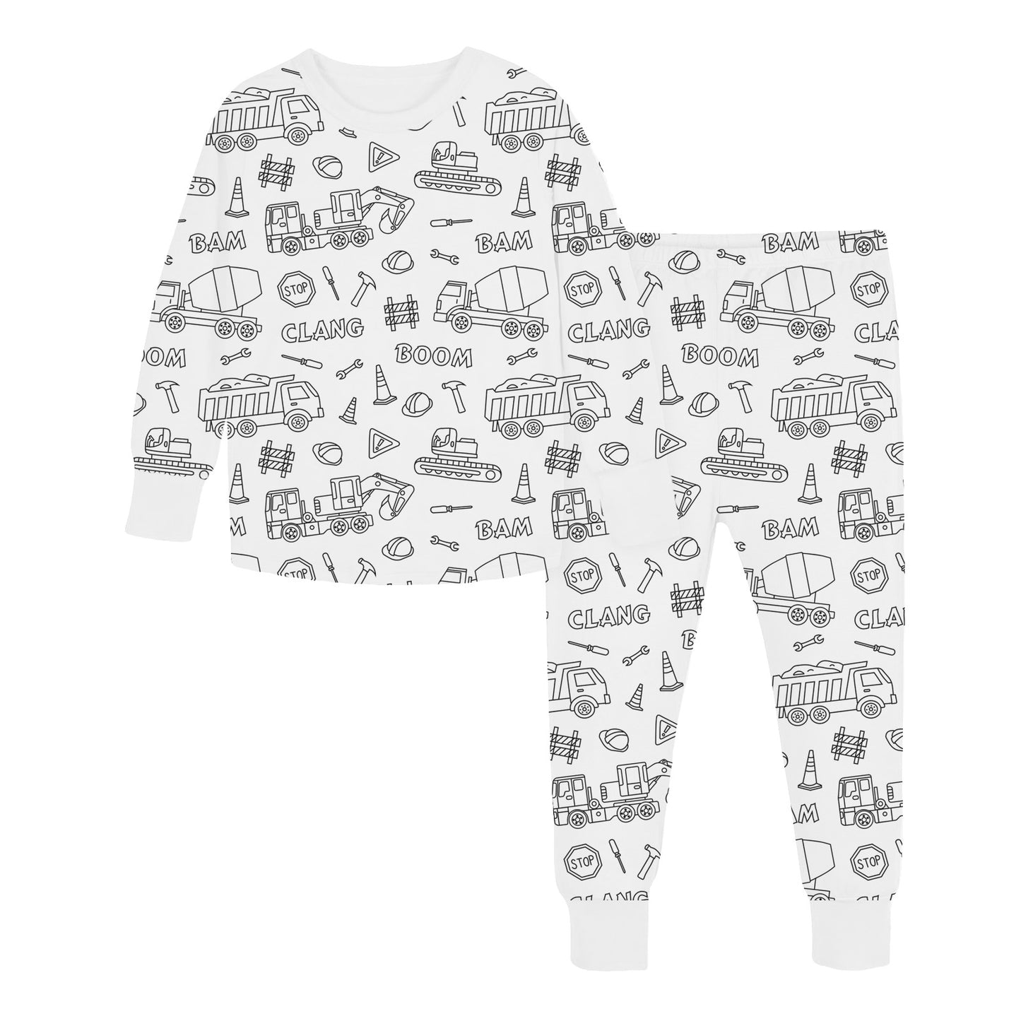 Little Builders Coloring Pajamas
