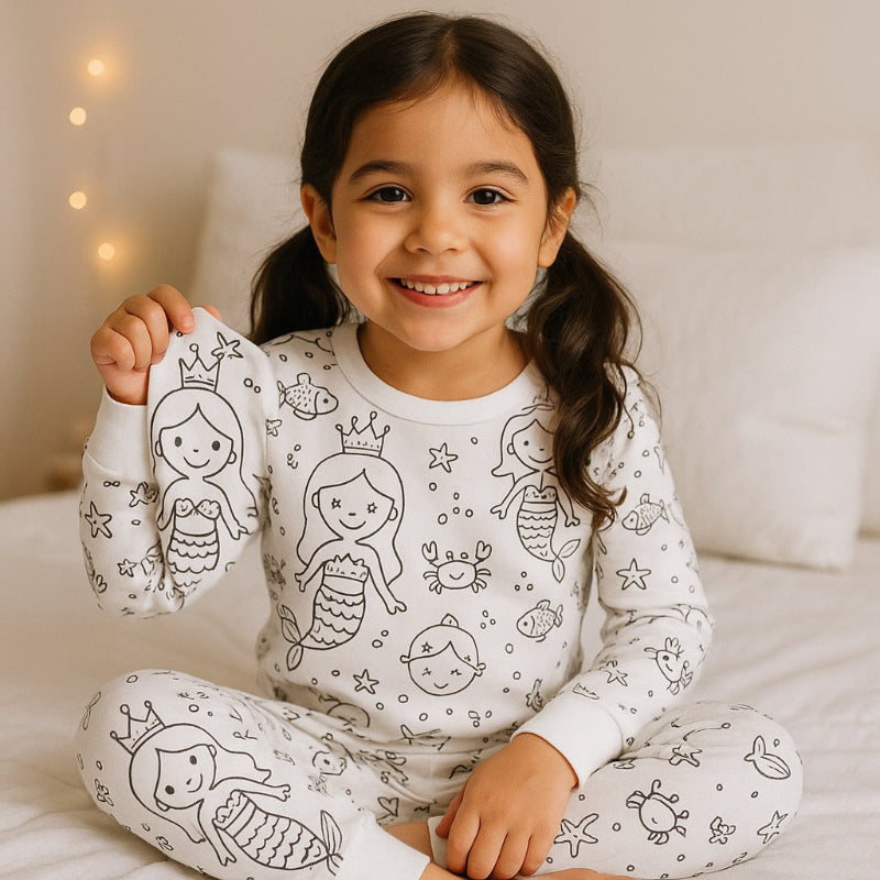Mermaid Splash Coloring Pajamas